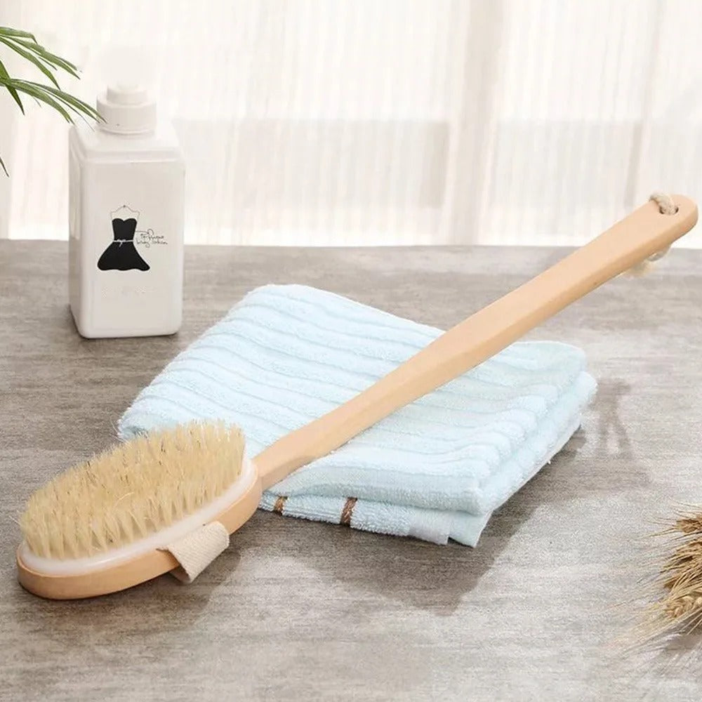 Natural Long Bath Wooden Brush