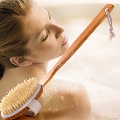Natural Long Bath Wooden Brush